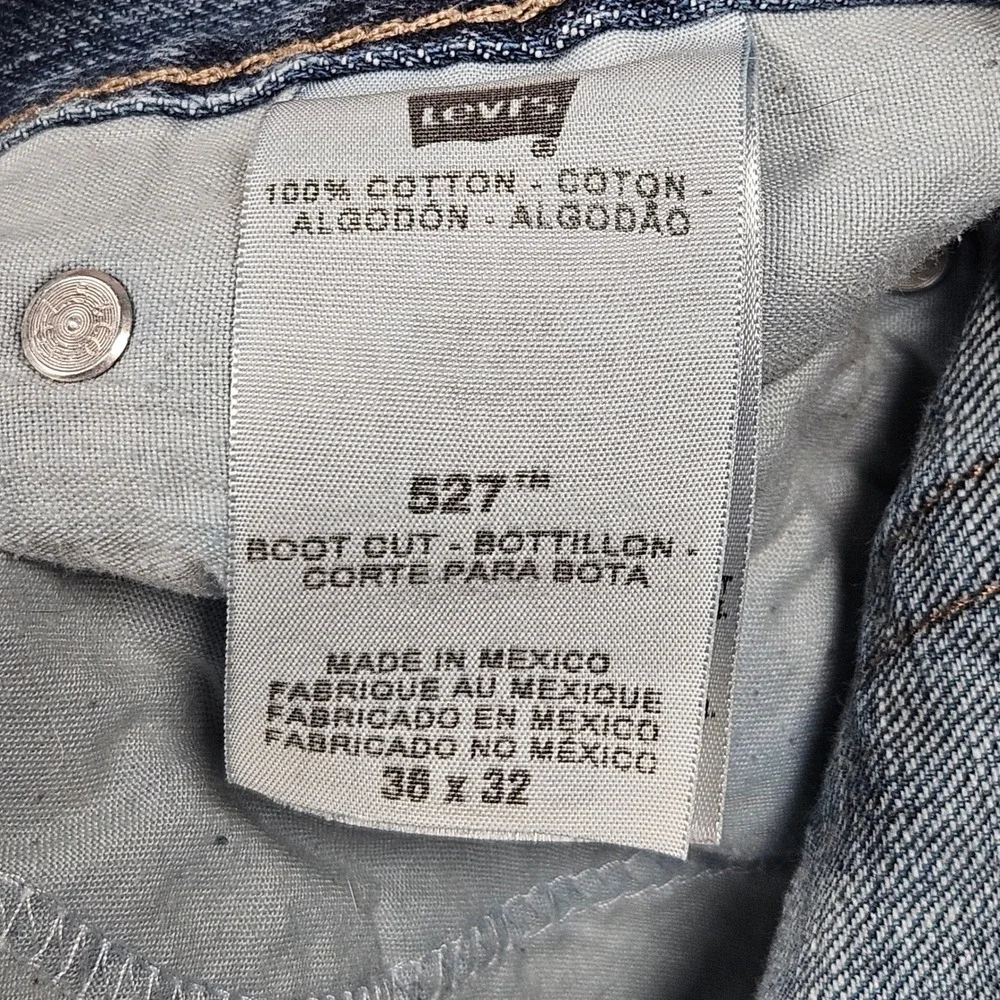 Levi's 527 Bootcut Jeans Mens 36x32 (Actual 38x32) Blue Slim Fit Denim Low Rise